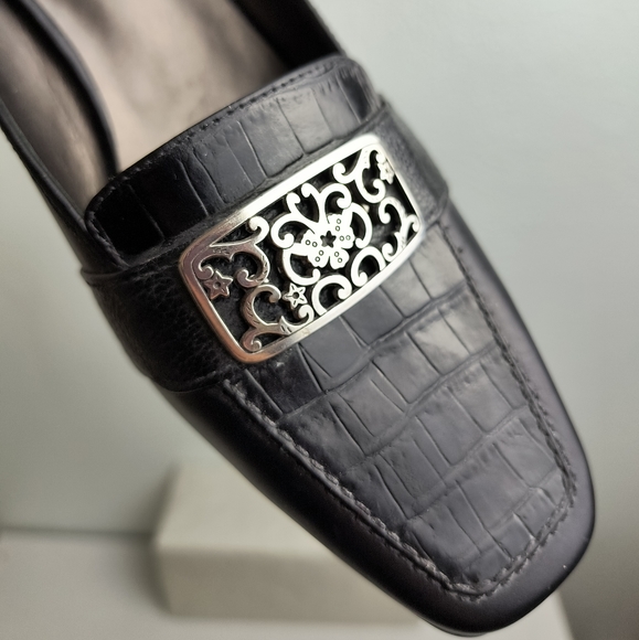 Brighton Steph Black Mules with Low Heel and Decorative Ornament Size 8.5M - Picture 6 of 10